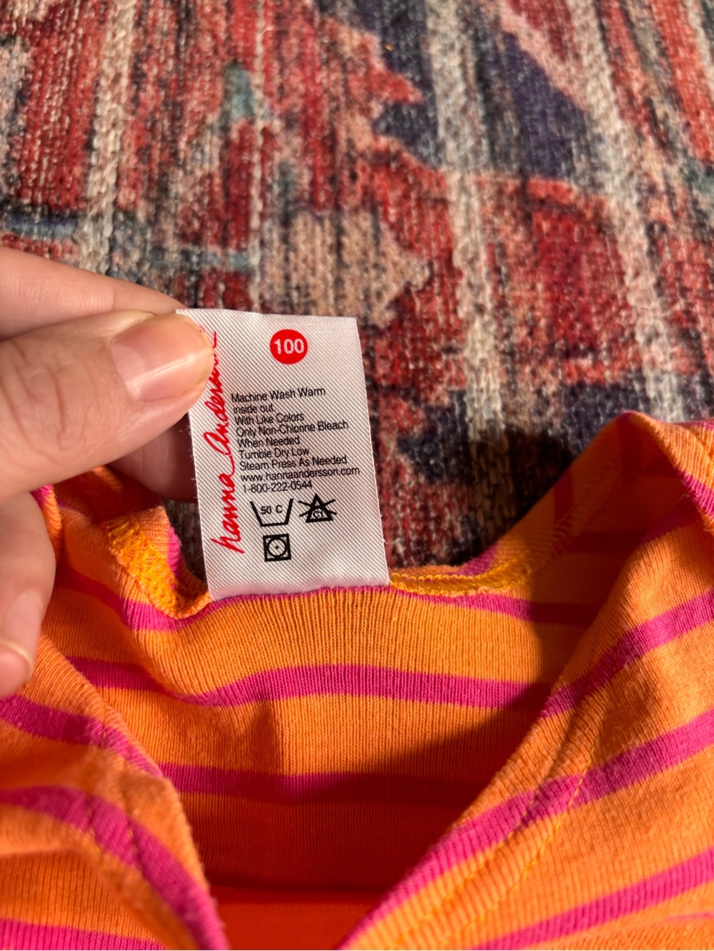 Vintage Size 4 Hanna Andersson Striped Cotton Dress - Picture 4 of 5